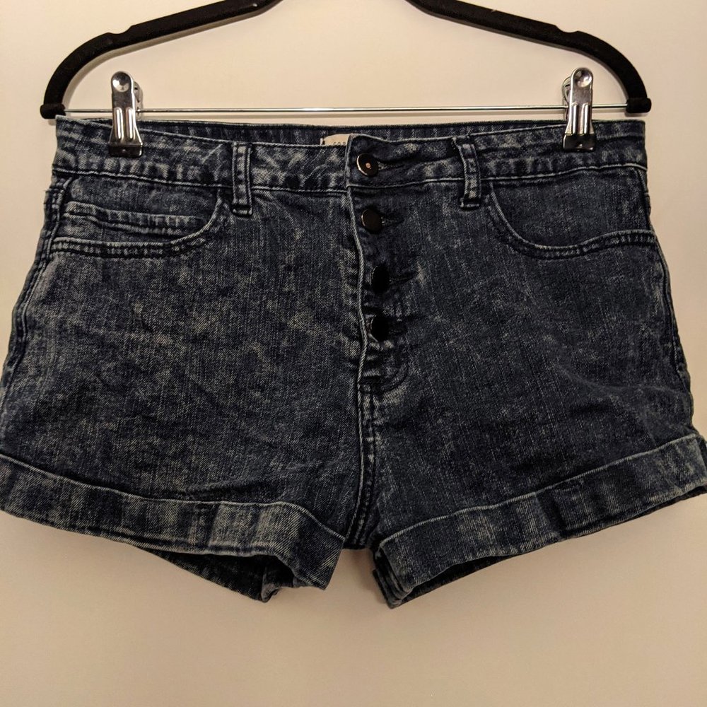 High-waisted Distressed Jean Shorts